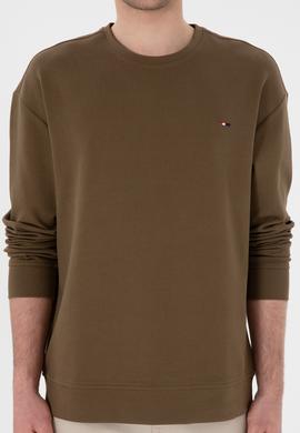 Erkek Comfort Fit Bisiklet Yaka Haki İnce Sweatshirt - 50309858040