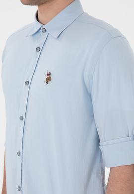 Erkek Açık Mavi Uzun Kollu Basic Gömlek - 50297868079