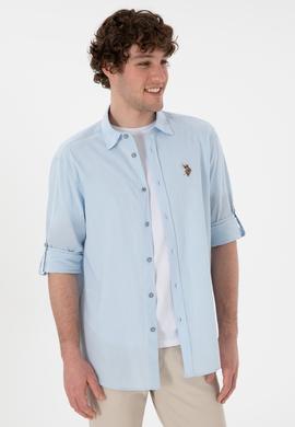 Erkek Açık Mavi Uzun Kollu Basic Gömlek - 50297868079