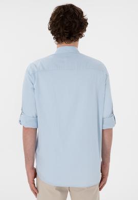 Erkek Açık Mavi Uzun Kollu Basic Gömlek - 50297868079