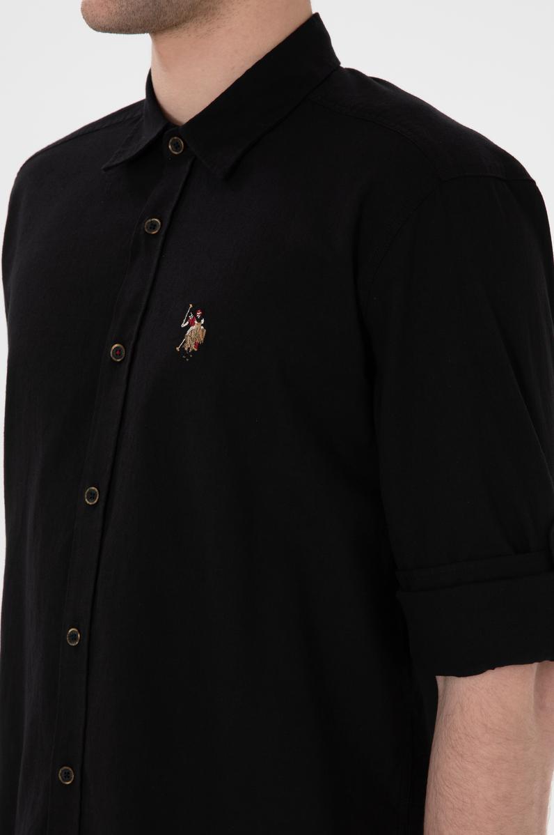 Erkek Siyah Uzun Kollu Basic Gömlek