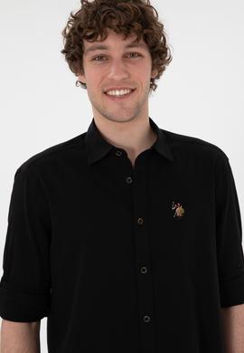 Erkek Siyah Uzun Kollu Basic Gömlek - 50297868106