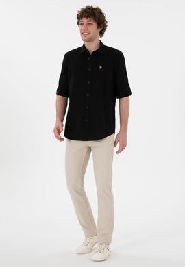 Erkek Siyah Uzun Kollu Basic Gömlek - 50297868106