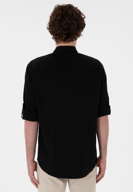 Erkek Siyah Uzun Kollu Basic Gömlek - 50297868106