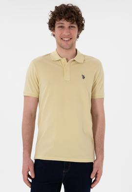 Erkek Slim Fit Polo Yaka Açık Haki Basic Tişört - 50297984324