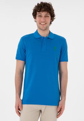 Erkek Slim Fit Polo Yaka Kobalt Basic Tişört - 50298041203