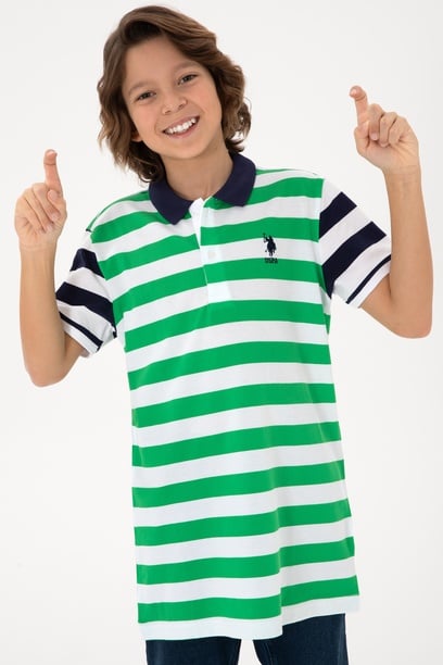 Erkek Çocuk Yeşil Polo Yaka Tişört