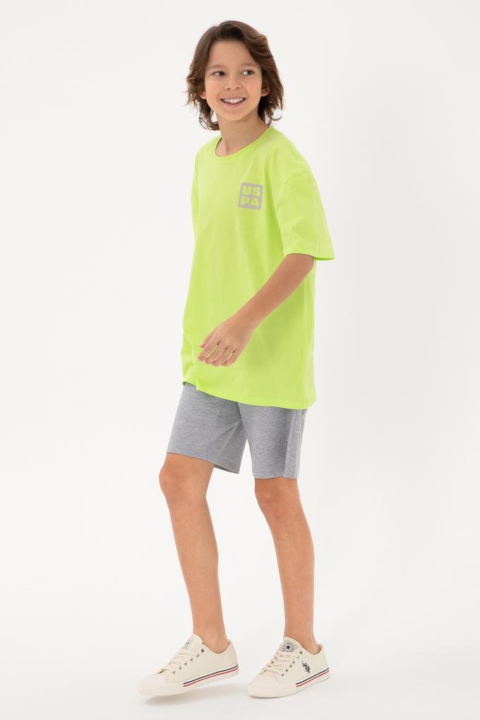 Erkek Çocuk Gri Melanj Örme Şort