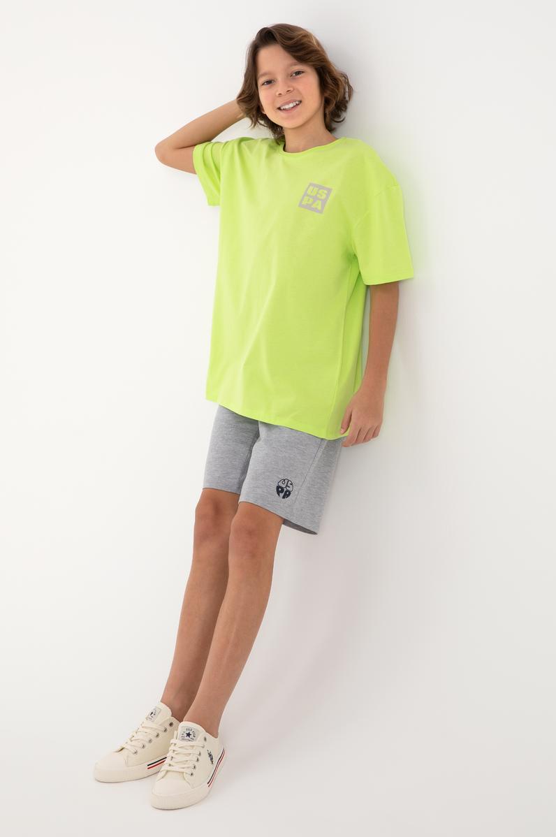 Erkek Çocuk Gri Melanj Örme Şort