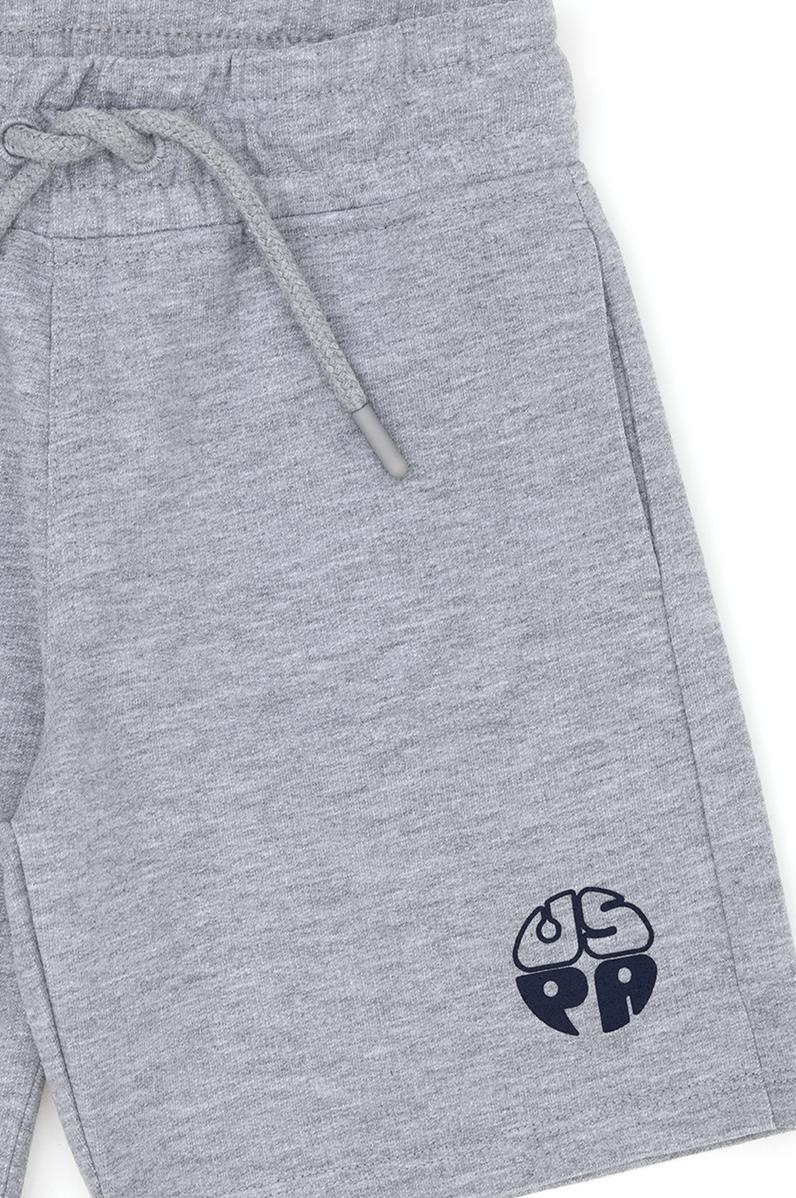 Erkek Çocuk Gri Melanj Örme Şort