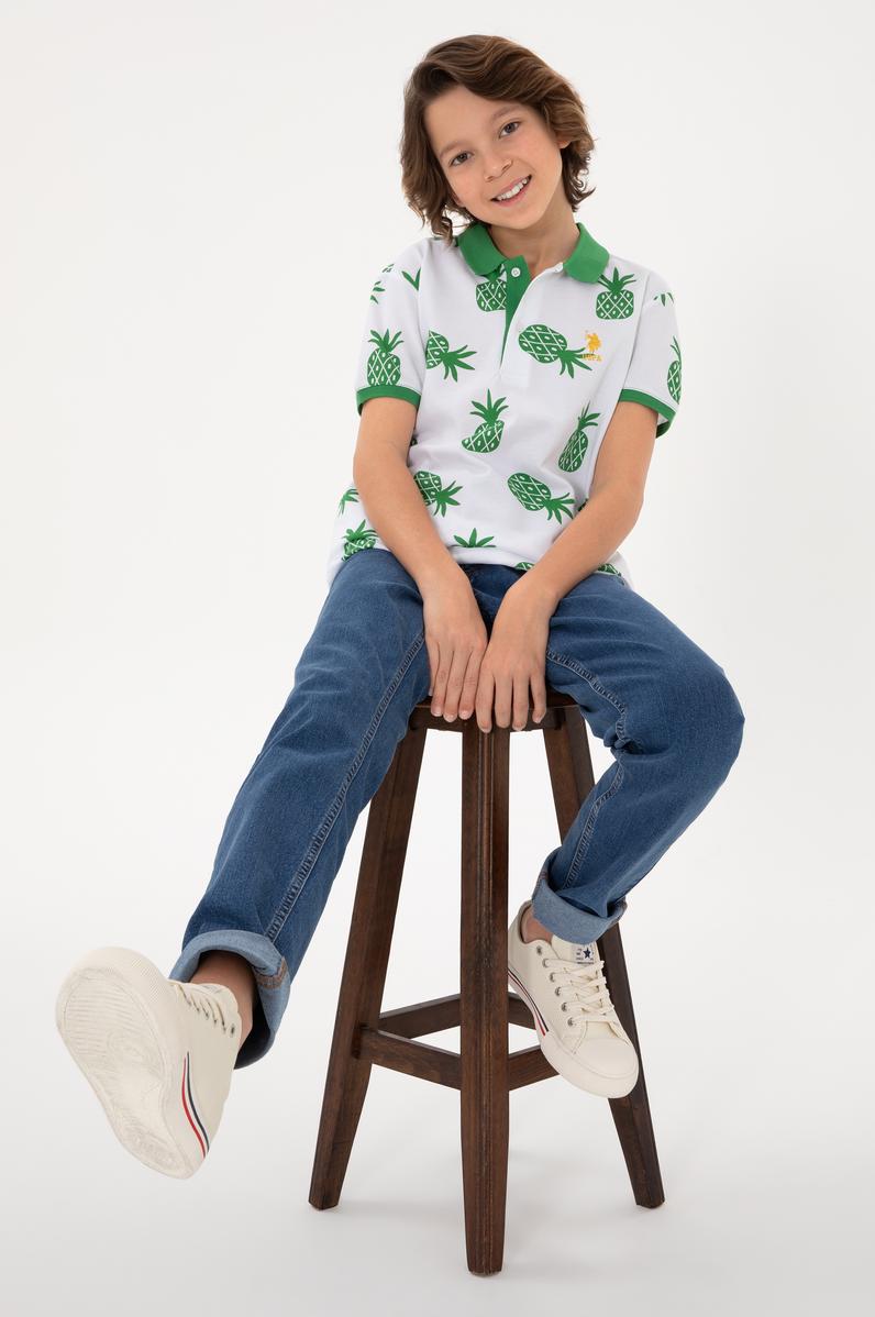 Erkek Çocuk Yeşil Polo Yaka Tişört