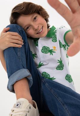 Erkek Çocuk Yeşil Polo Yaka Tişört - 50288129026