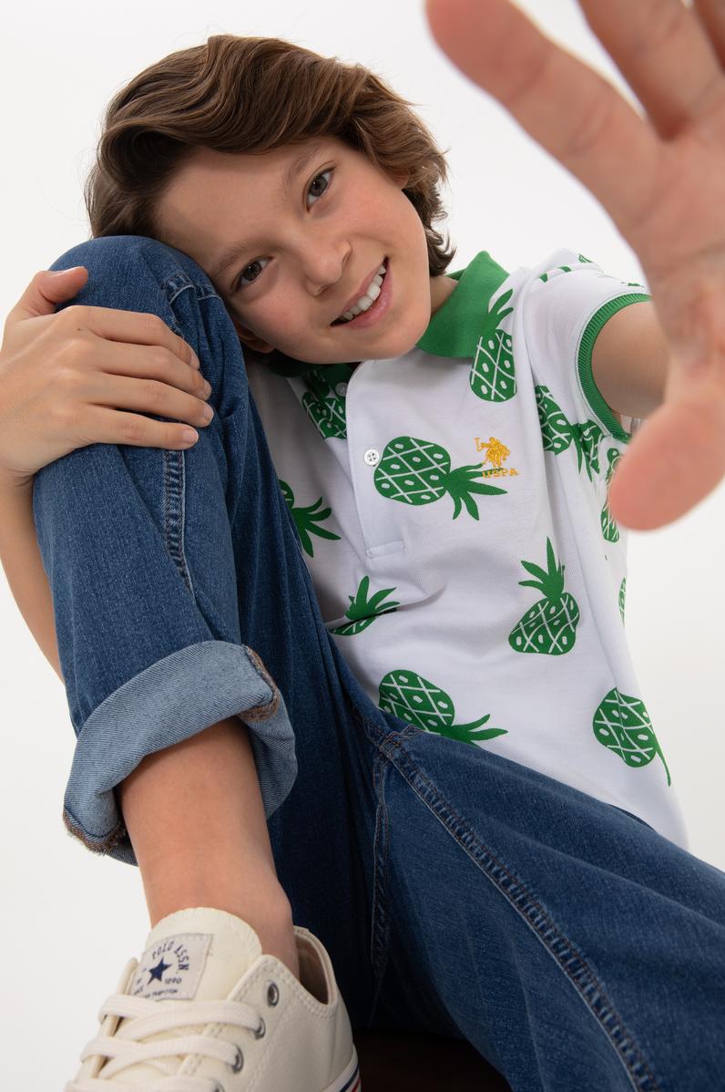 Erkek Çocuk Yeşil Polo Yaka Tişört