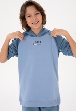 Erkek Çocuk Açık Mavi Kapüşonlu Sweatshirt - 50293495005