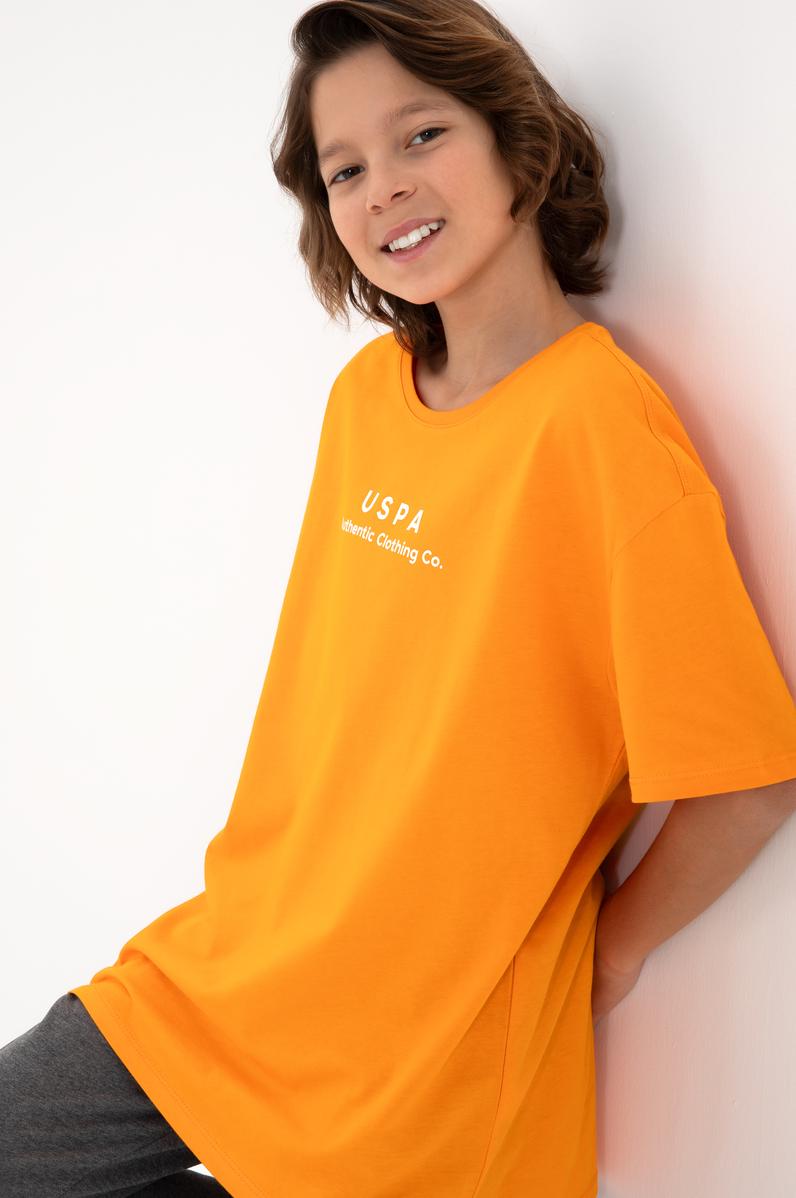 Erkek Çocuk Turuncu Bisiklet Yaka Tişört