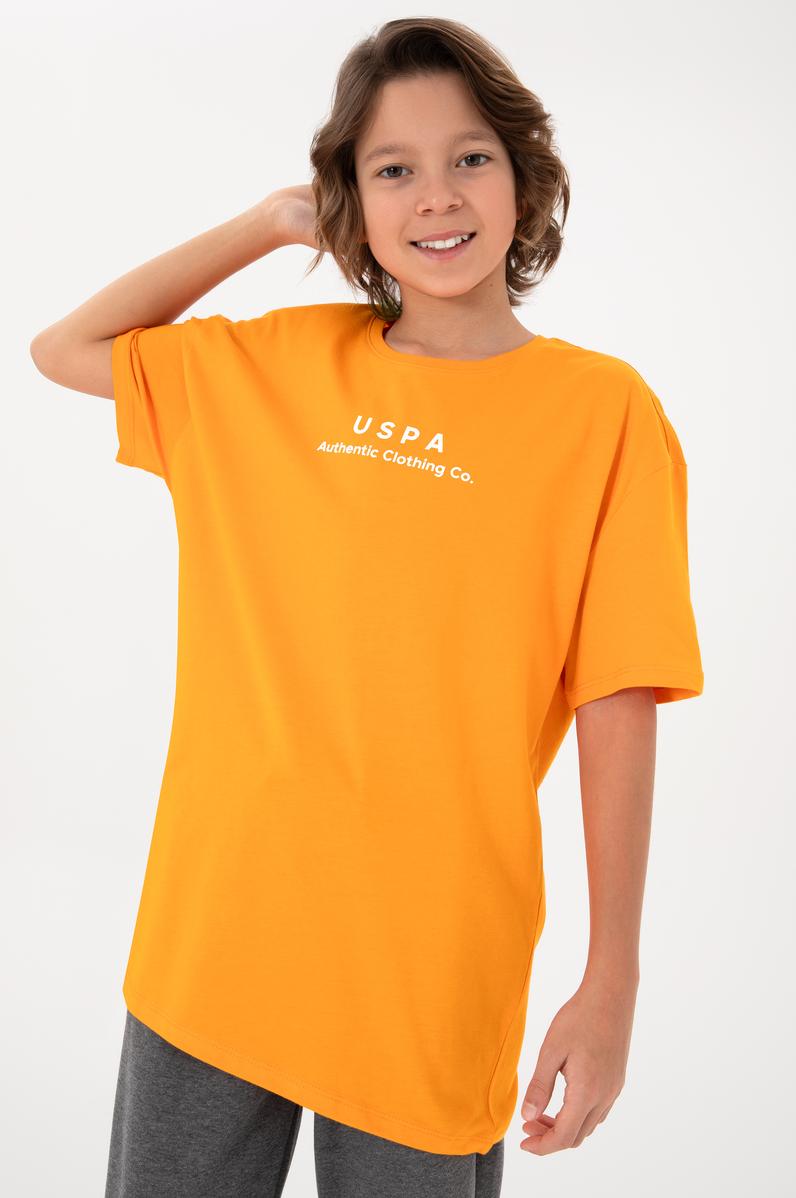 Erkek Çocuk Turuncu Bisiklet Yaka Tişört
