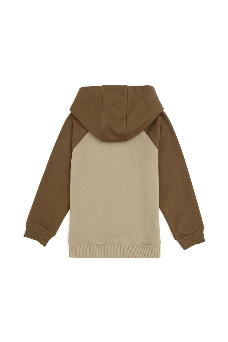 Erkek Çocuk Açık Haki Kapüşonlu Sweatshirt - 50293495020