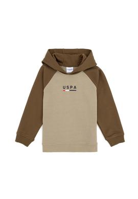 Erkek Çocuk Açık Haki Kapüşonlu Sweatshirt - 50293495020