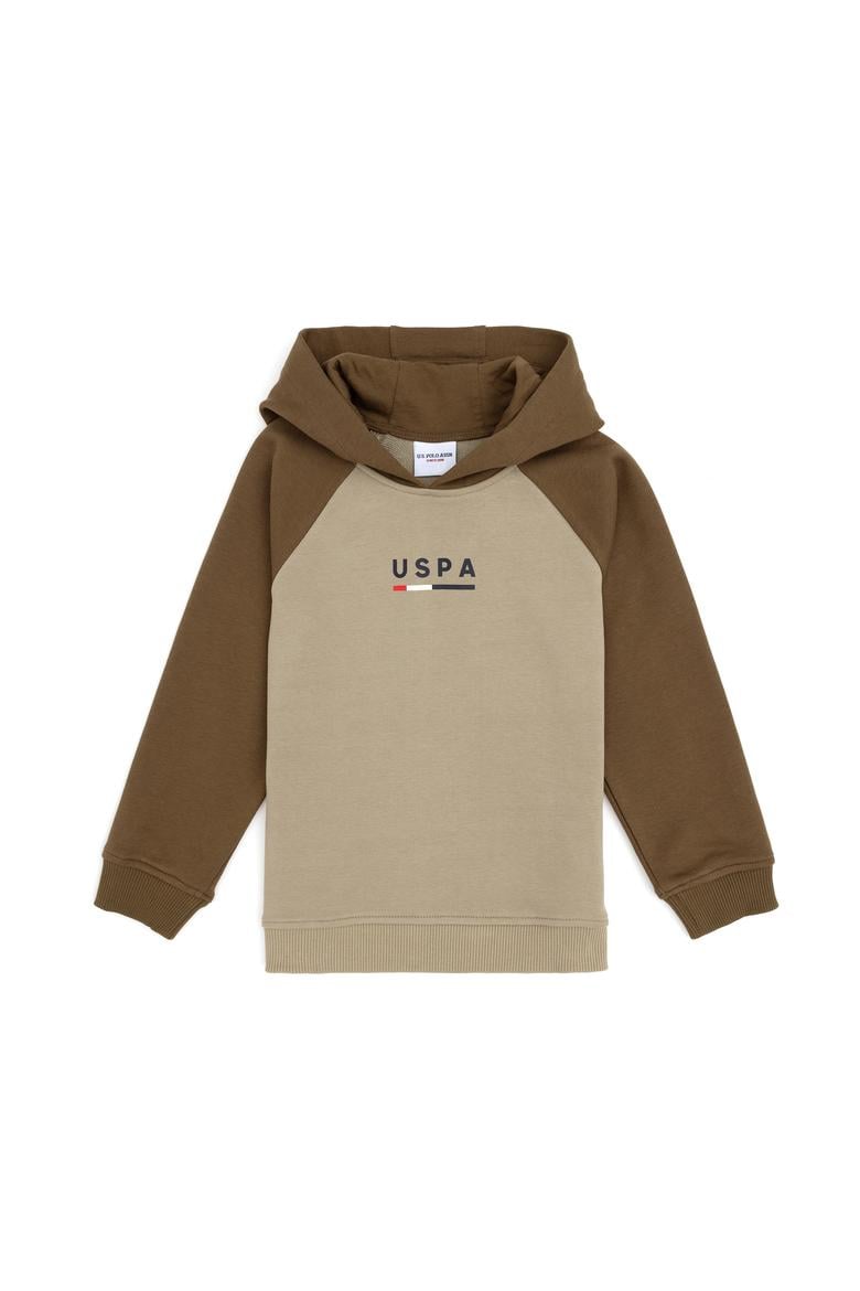 Erkek Çocuk Açık Haki Kapüşonlu Sweatshirt - 50293495020