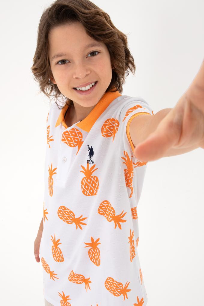 Erkek Çocuk Beyaz Polo Yaka Tişört