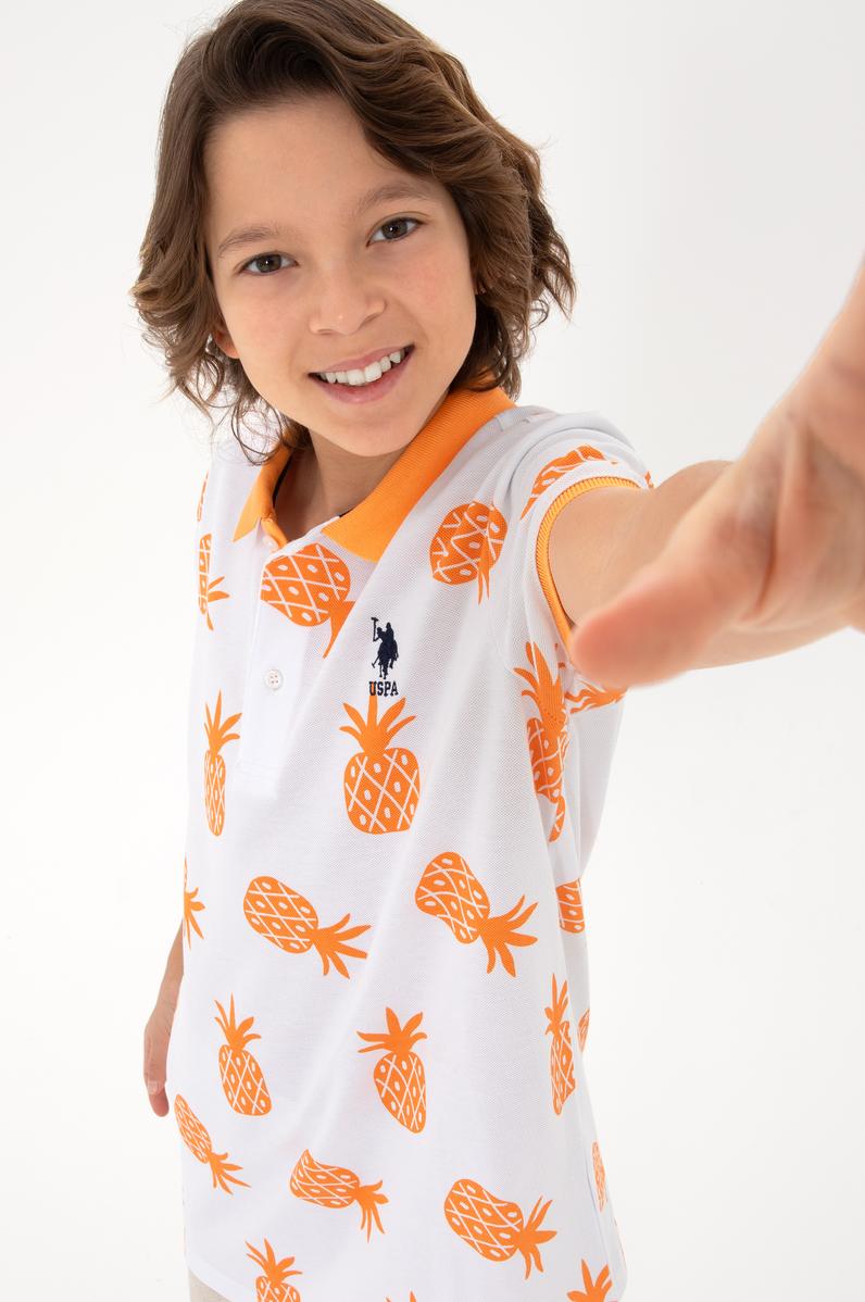 Erkek Çocuk Beyaz Polo Yaka Tişört