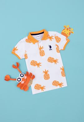 Erkek Çocuk Beyaz Polo Yaka Tişört - 50288129002