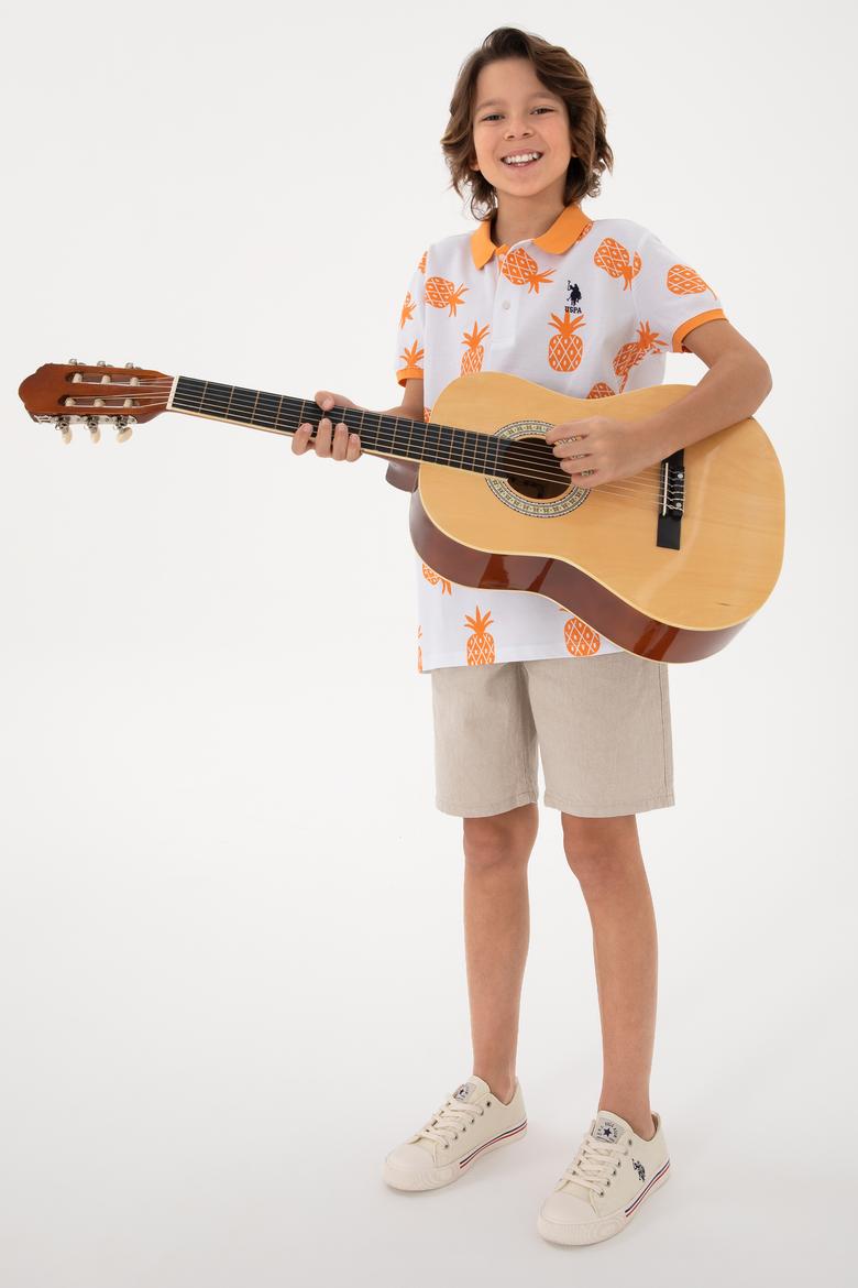 Erkek Çocuk Beyaz Polo Yaka Tişört - 50288129002