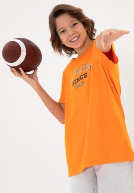 Erkek Çocuk Turuncu Bisiklet Yaka Tişört - 50295397044