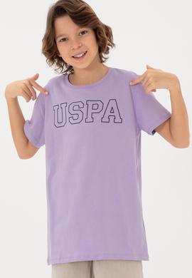 Erkek Çocuk Lila Basic Bisiklet Yaka Tişört - 50284818061