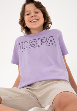 Erkek Çocuk Lila Basic Bisiklet Yaka Tişört - 50284818061