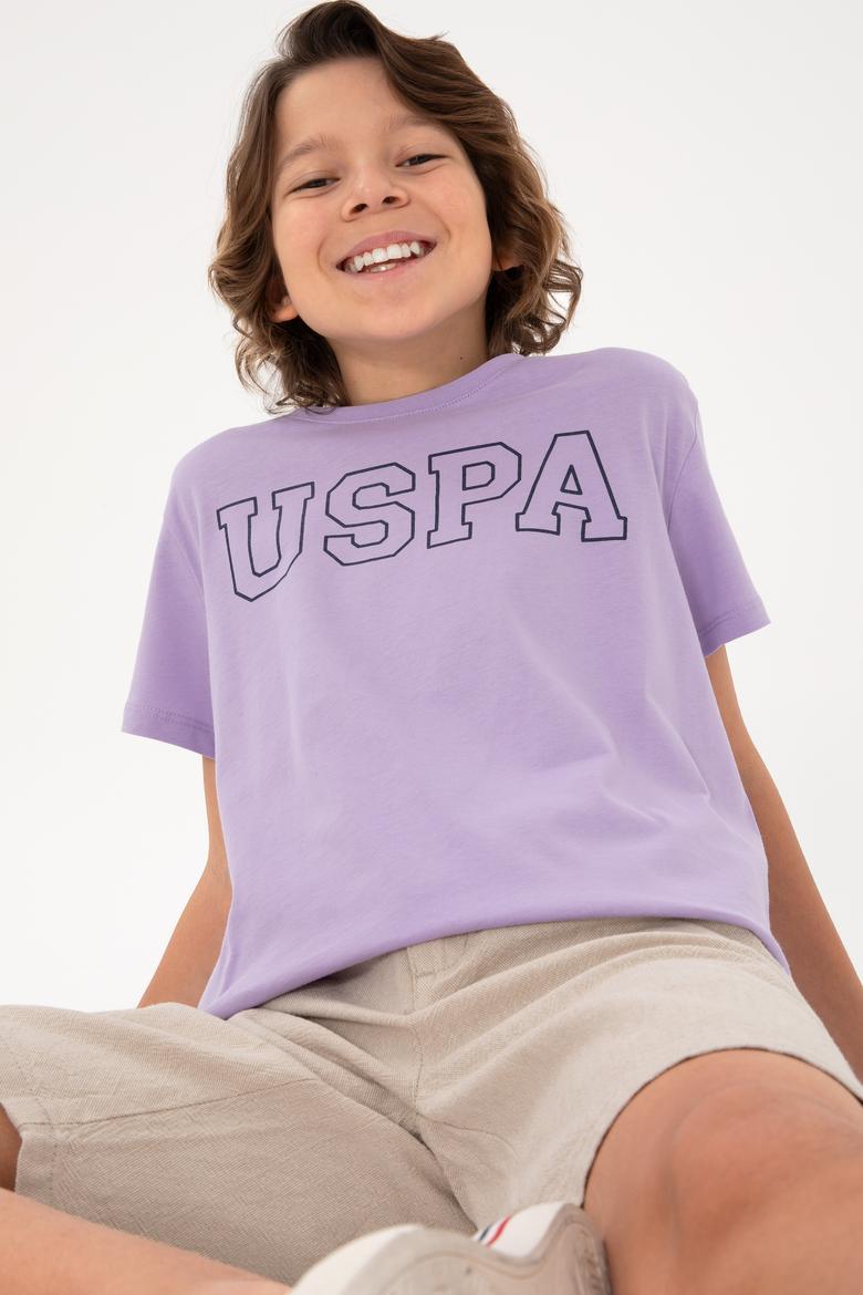 Erkek Çocuk Lila Basic Bisiklet Yaka Tişört - 50284818061