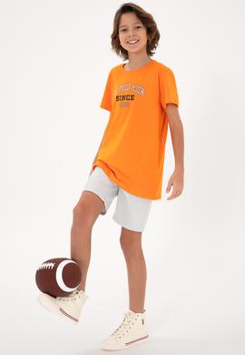 Erkek Çocuk Turuncu Bisiklet Yaka Tişört - 50295397044