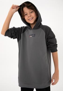 Erkek Çocuk Gri Kapüşonlu Sweatshirt - 50293495029