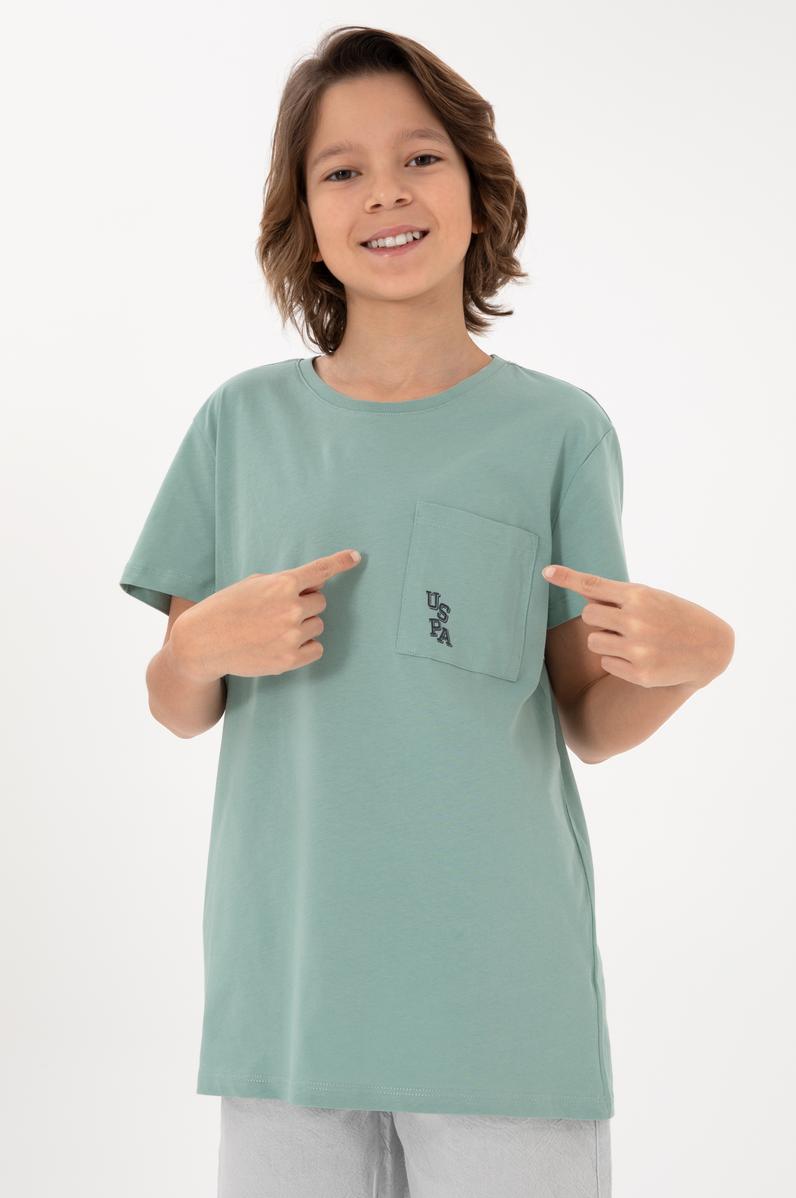 Erkek Çocuk Su Yeşili Bisiklet Yaka Tişört