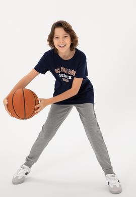 Erkek Çocuk Gri Melanj Eşofman Altı - 50293619034