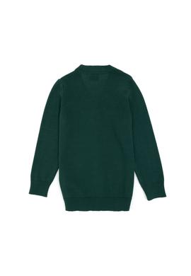 Erkek Çocuk Koyu Yeşil Triko Hırka - 50295571053