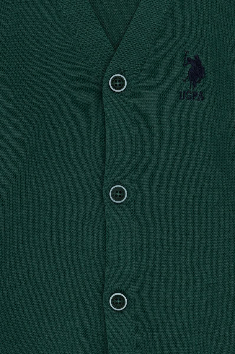 Erkek Çocuk Koyu Yeşil Triko Hırka