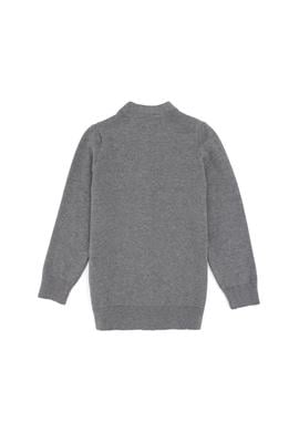 Erkek Çocuk Gri Melanj Triko Hırka - 50295571014