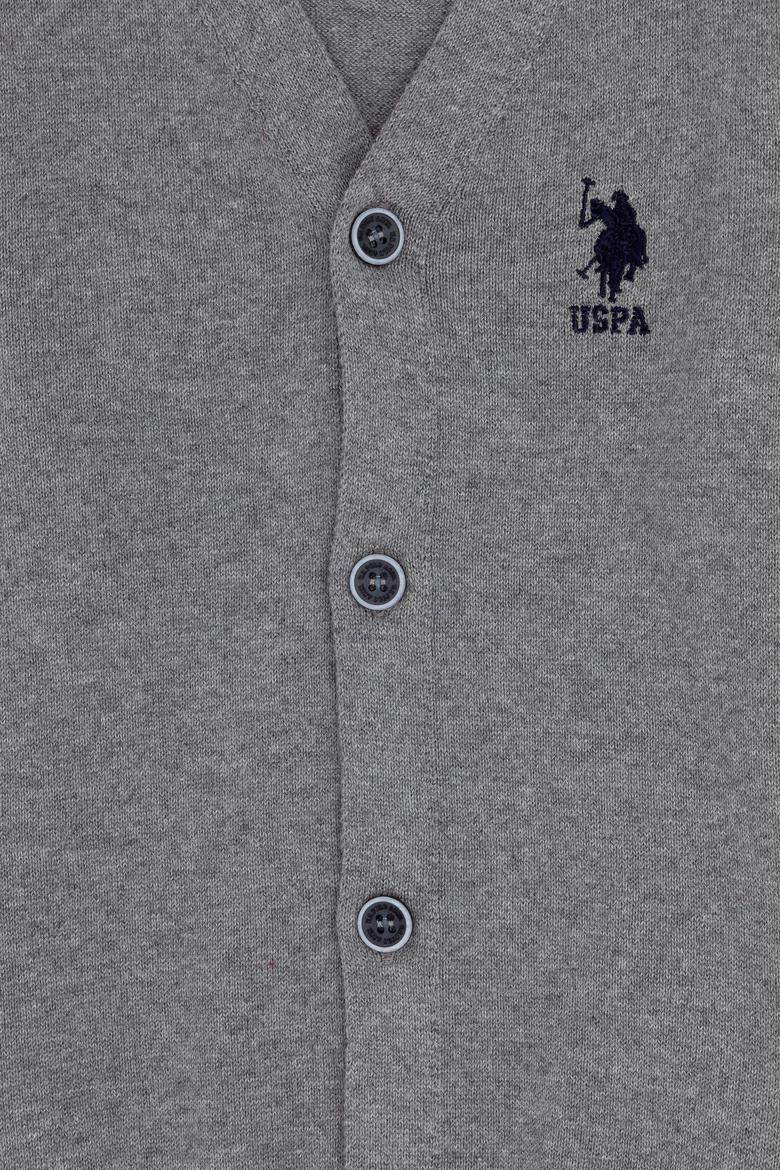 Erkek Çocuk Gri Melanj Triko Hırka - 50295571014