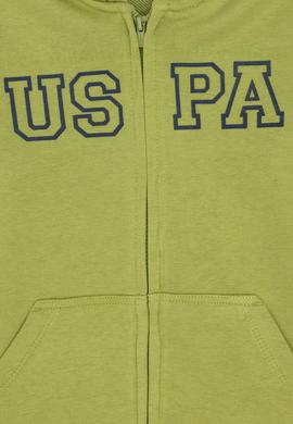 Erkek Çocuk Fermuarlı Kapüşonlu Basic Fıstık Yeşili Sweatshirt - 50293472078