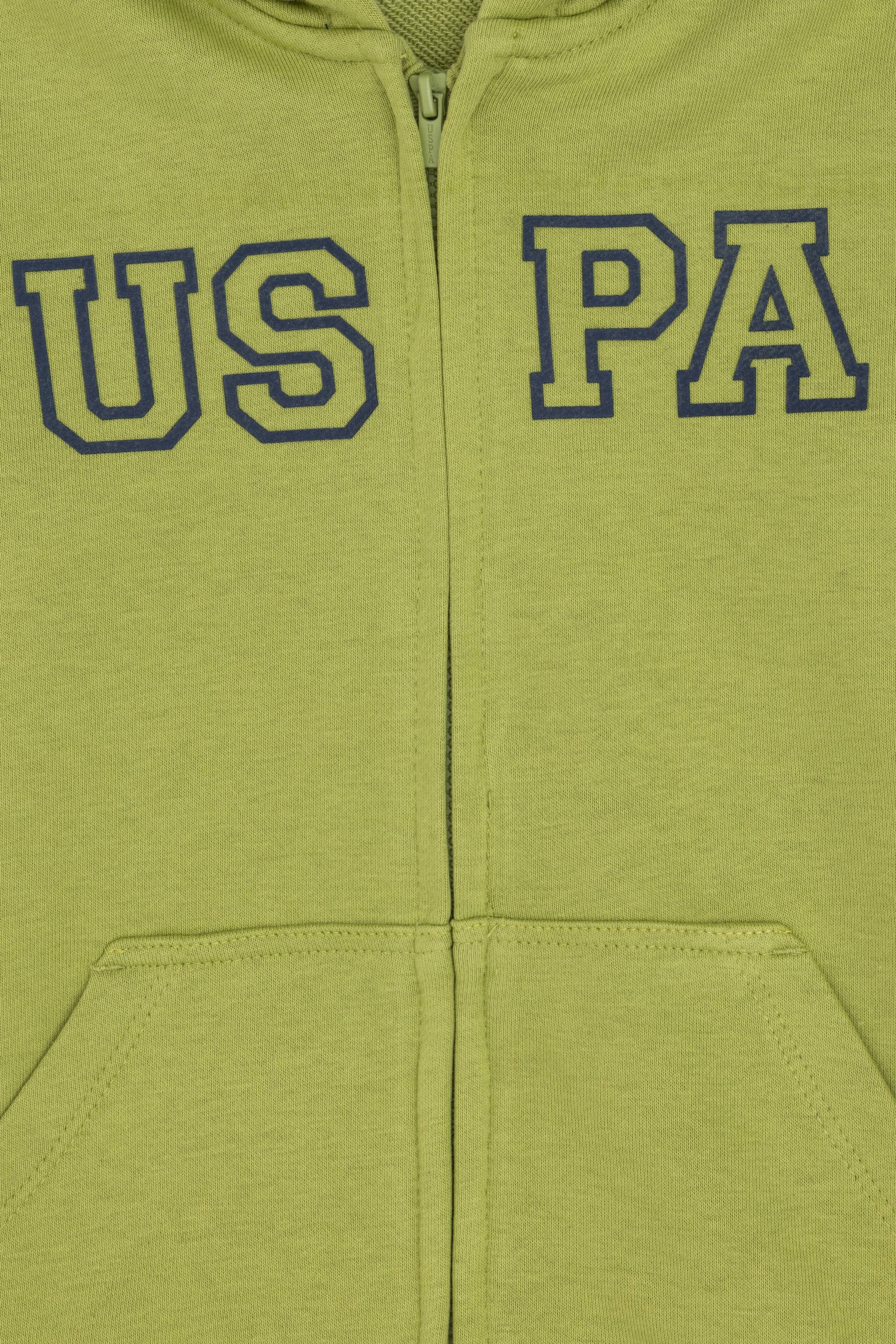 Erkek Çocuk Fermuarlı Kapüşonlu Basic Fıstık Yeşili Sweatshirt - Image 5
