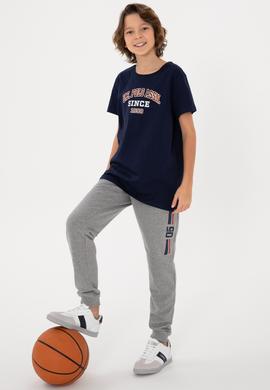 Erkek Çocuk Gri Melanj Eşofman Altı - 50293619034