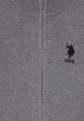 Erkek Çocuk Gri Melanj Fermuarlı Triko Hırka - 50295560020