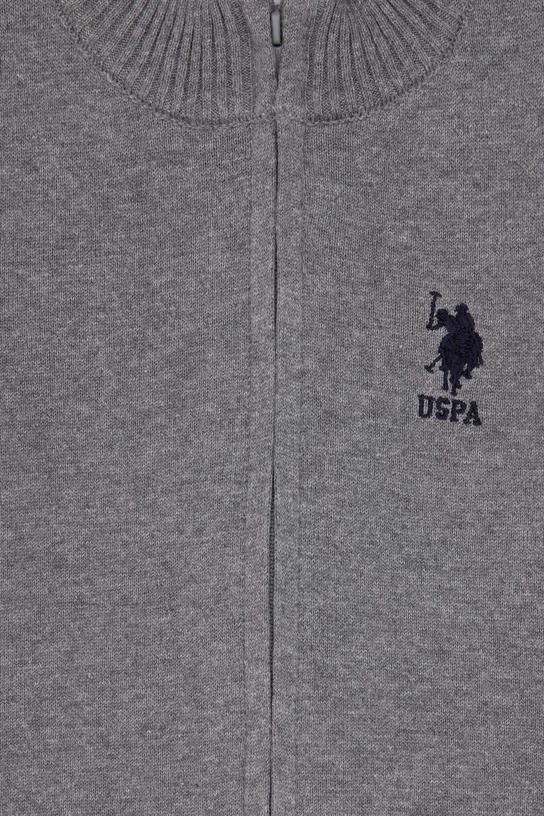 Erkek Çocuk Gri Melanj Fermuarlı Triko Hırka - 50295560020