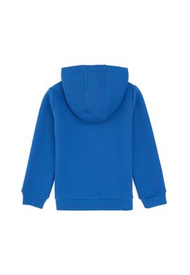 Erkek Çocuk Fermuarlı Kobalt Şardonlu Kapüşonlu Sweatshirt - 50295127017