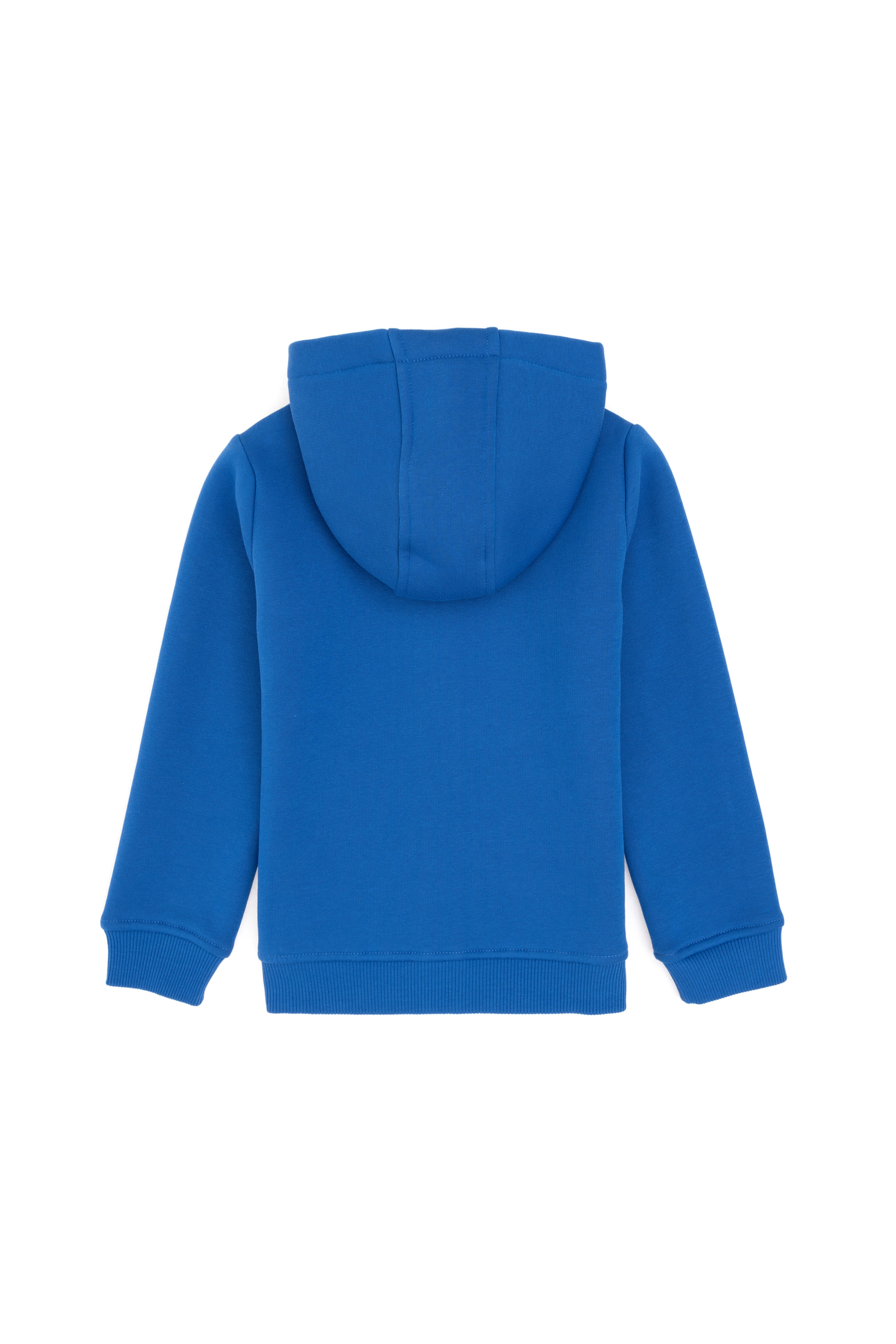 Erkek Çocuk Fermuarlı Kobalt Şardonlu Kapüşonlu Sweatshirt