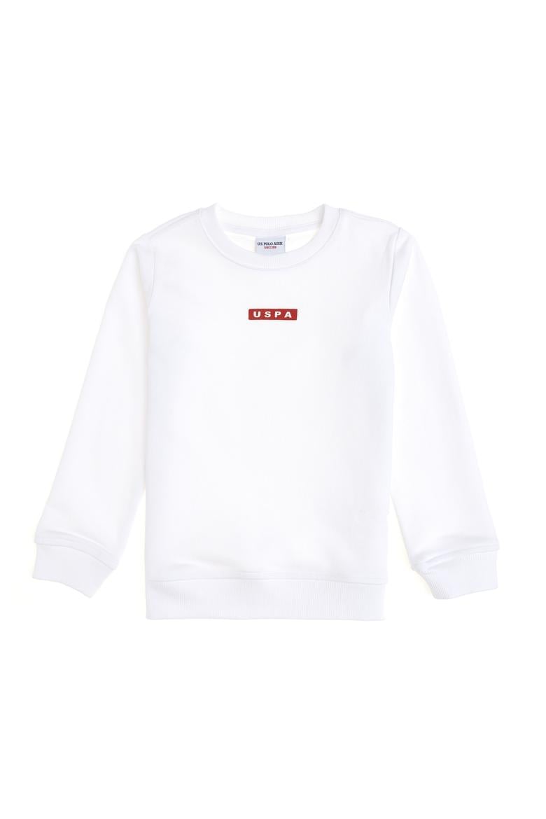 Erkek Çocuk Beyaz Bisiklet Yaka Sweatshirt - 50293567015