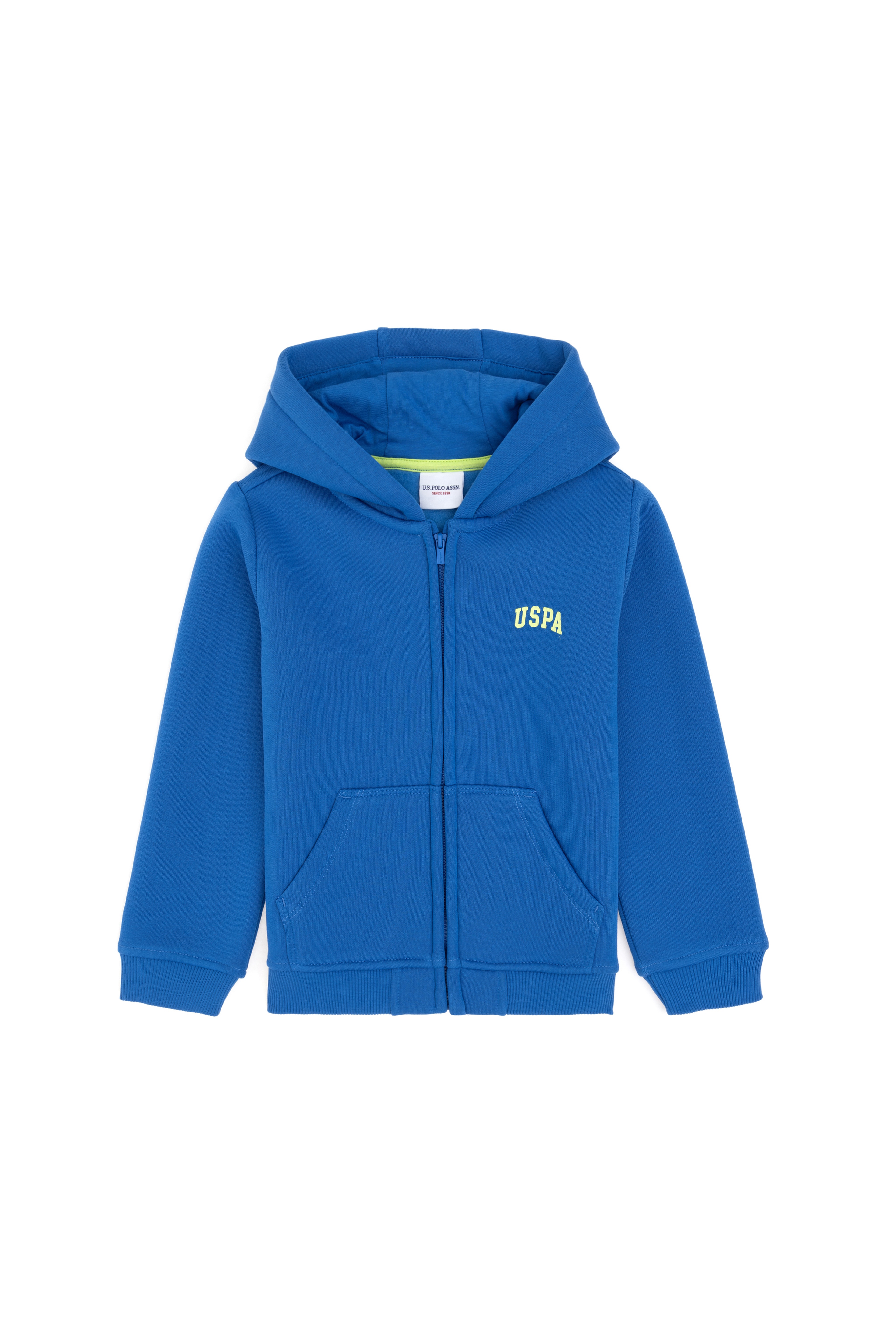 Erkek Çocuk Fermuarlı Kobalt Şardonlu Kapüşonlu Sweatshirt - Image 4