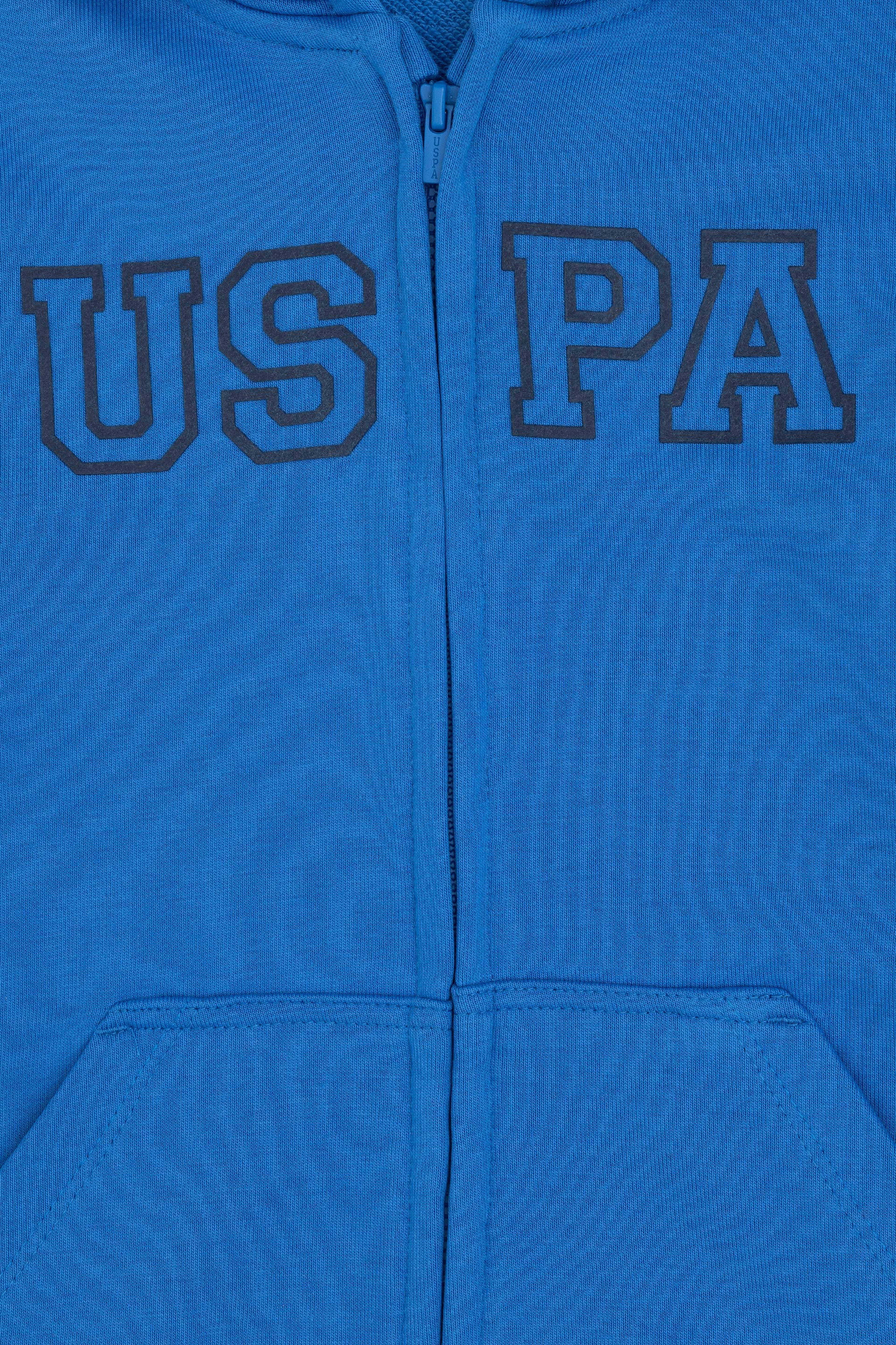 Erkek Çocuk Fermuarlı Kapüşonlu Basic Kobalt Sweatshirt