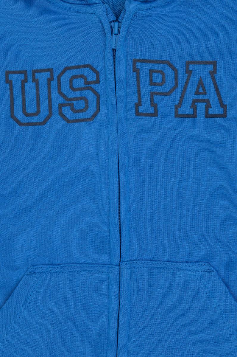 Erkek Çocuk Fermuarlı Kapüşonlu Basic Kobalt Sweatshirt